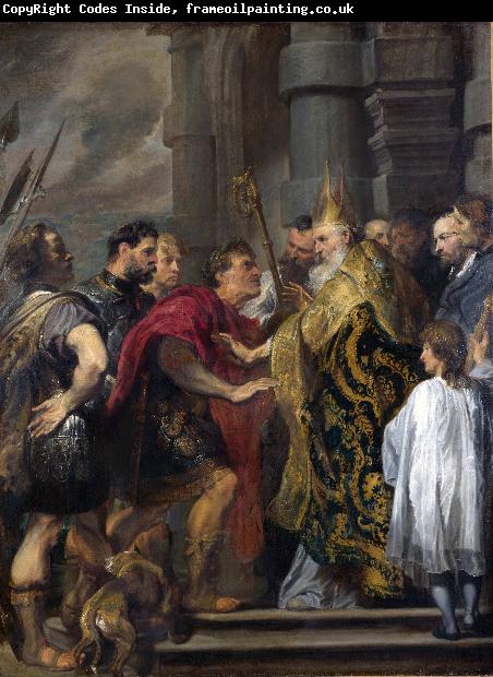 Anthony Van Dyck Saint Ambrose barring Theodosius I from Milan Cathedral